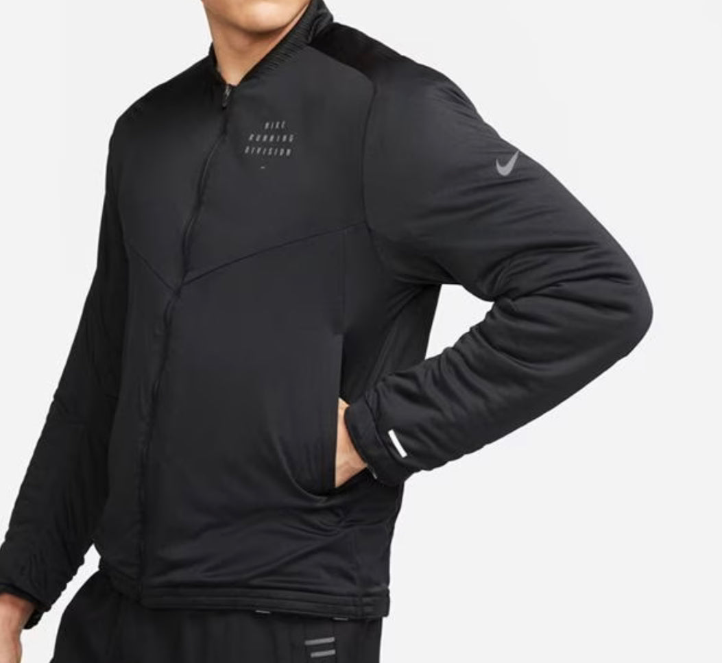 NIKE REPEL RUN DIVISION REVERSIBLE BOMBER JACKET - BLACK