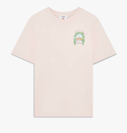 CASABLANCA L’ARCHE TENNIS CLUB T-SHIRT - PALE PINK