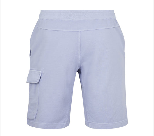 C.P. COMPANY LENS COTTON FLEECE CARGO SHORTS - COSMIC SKY