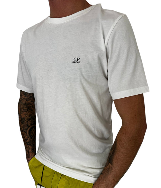 C.P. COMPANY CHEST LOGO T-SHIRT - WHITE