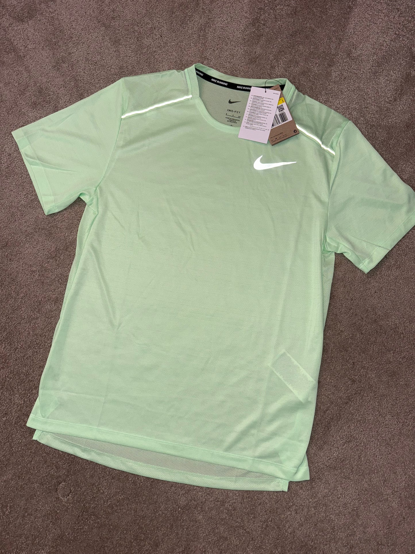 NIKE DRI - FIT 1.0 MILER TSHIRT & FLEX STRIDE 7” SHORTS FULL SET - NEON / GREY