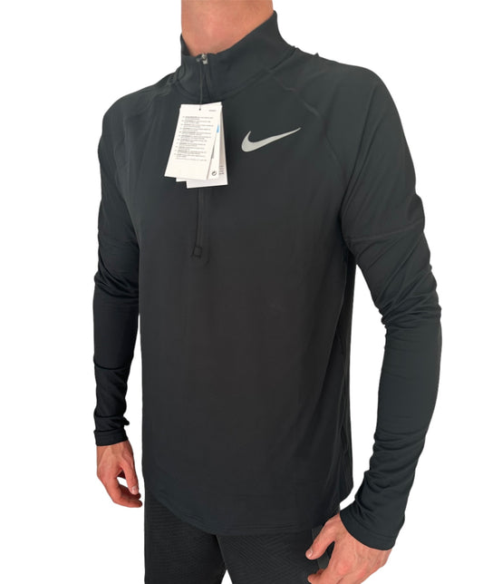 NIKE DRI-FIT ELEMENT LONGSLEEVE HALF ZIP TOP - BLACK