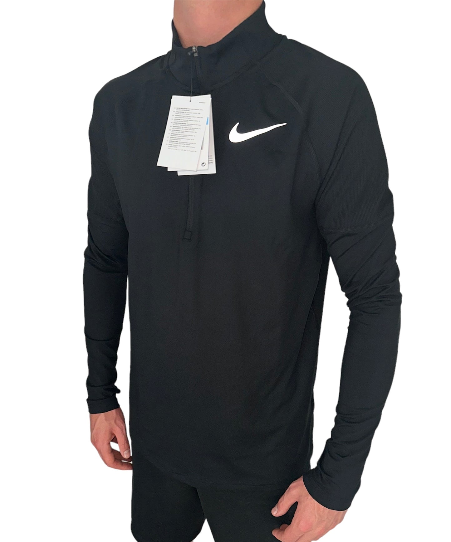 NIKE DRI-FIT ELEMENT LONGSLEEVE HALF ZIP TOP - BLACK