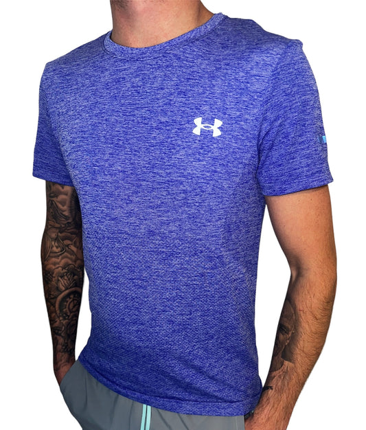 UNDER ARMOUR SEAMLESS STRIDE T-SHIRT - ROYAL BLUE