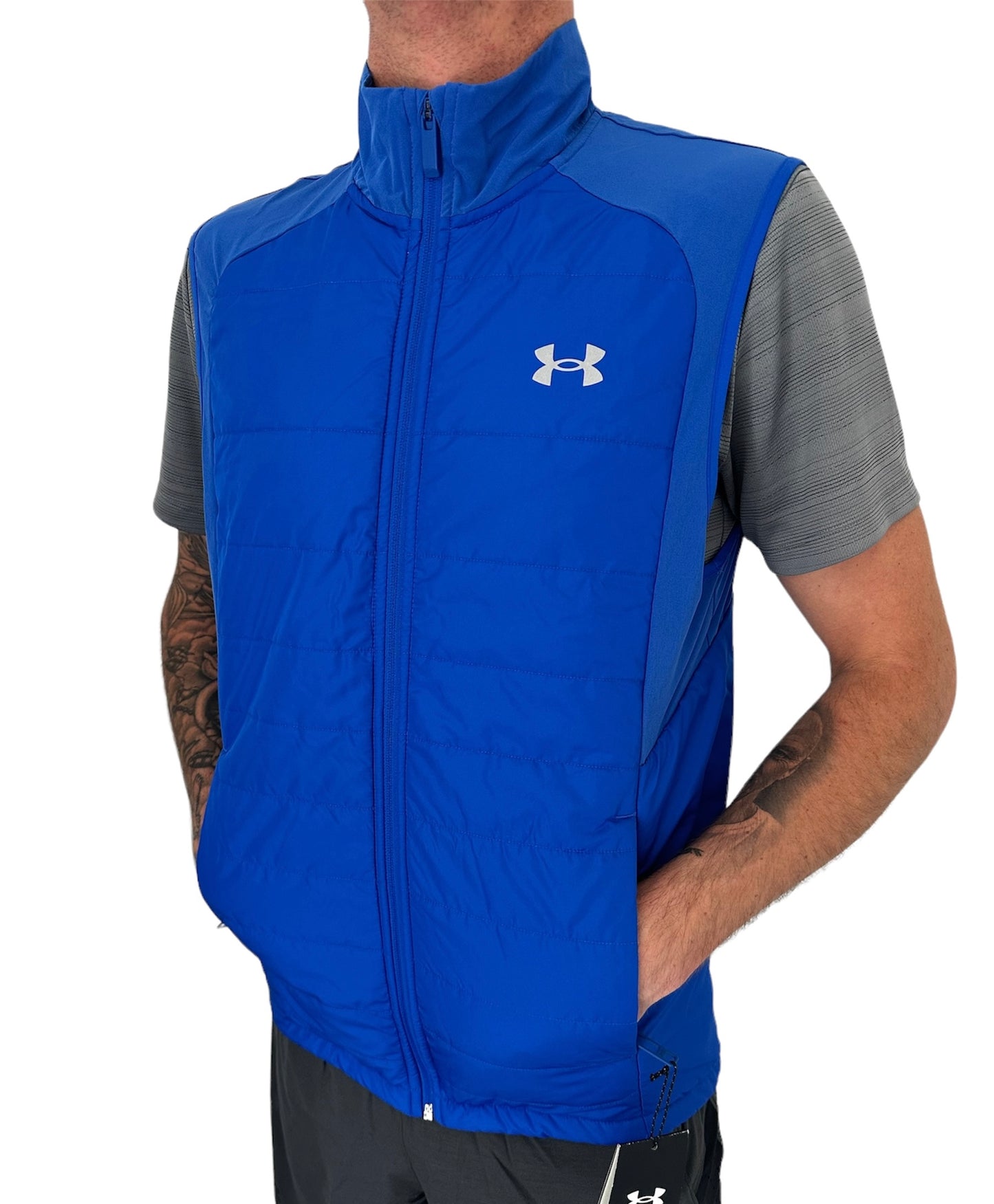 UNDER ARMOUR STORM RUN BODYWARMER GILET - BLUE