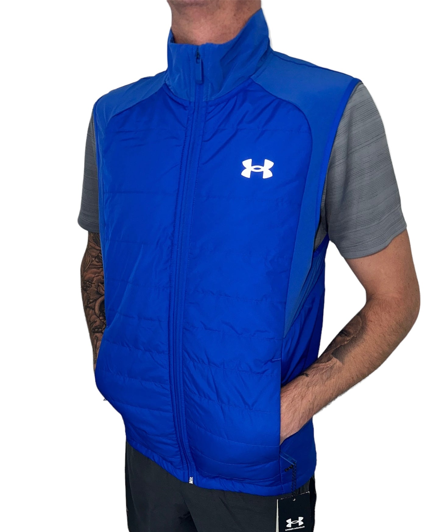UNDER ARMOUR STORM RUN BODYWARMER GILET - BLUE
