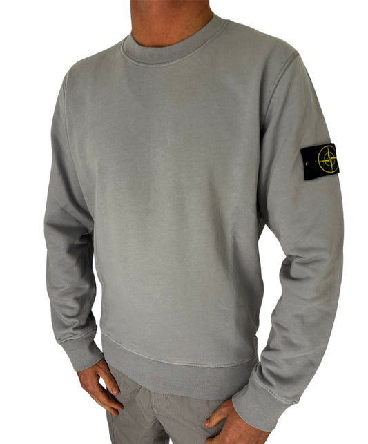 STONE ISLAND COTTON FLEECE SWEATSHIRT - DUST