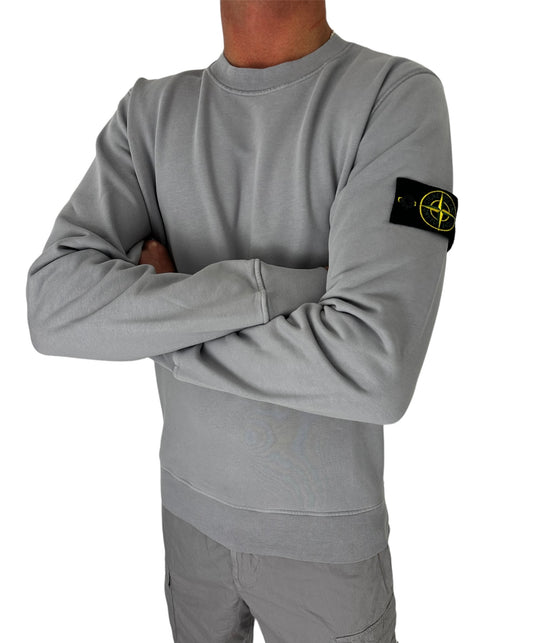 STONE ISLAND COTTON FLEECE SWEATSHIRT - DUST