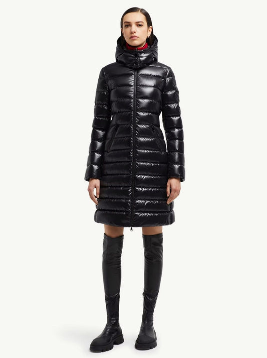 WOMENS MONCLER MOKA DOWN PARKA JACKET - BLACK