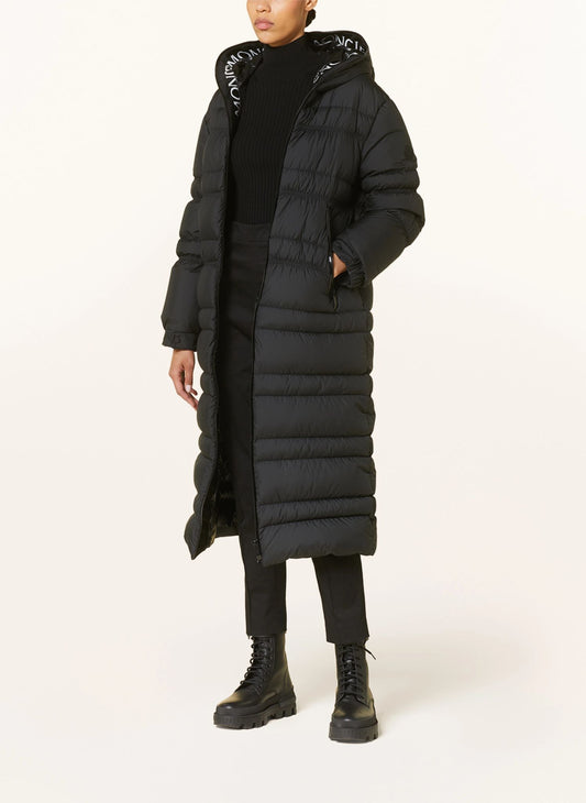 WOMENS MONCLER TUMEN DOWN PARKA JACKET - BLACK