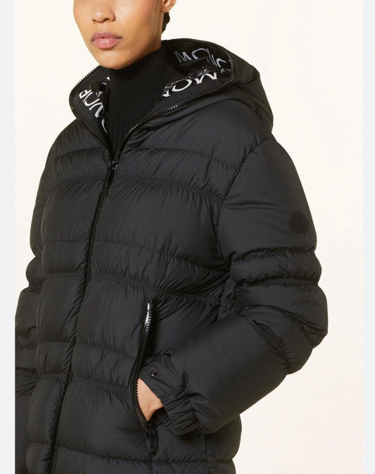 WOMENS MONCLER TUMEN DOWN PARKA JACKET - BLACK