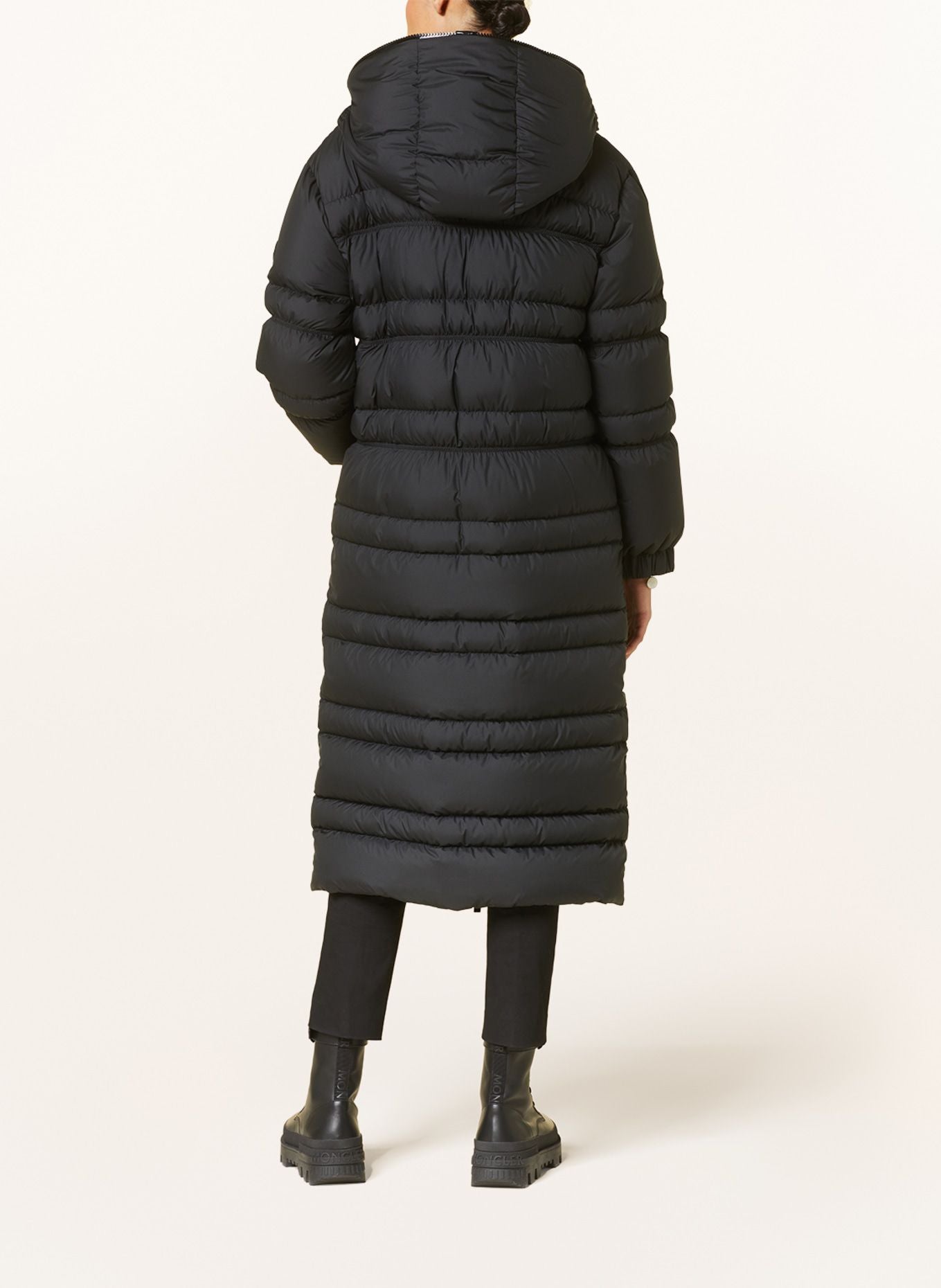 WOMENS MONCLER TUMEN DOWN PARKA JACKET - BLACK