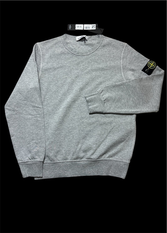 KIDS STONE ISLAND COTTON LOGO SWEATSHIRT - GREY