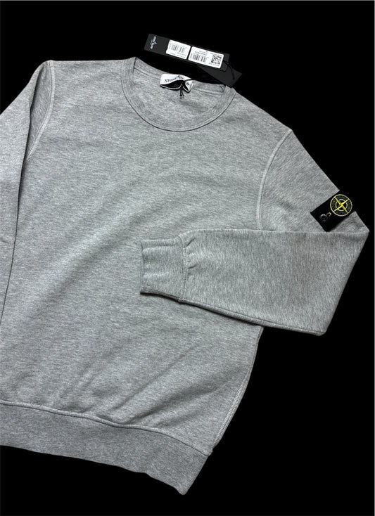 KIDS STONE ISLAND COTTON LOGO SWEATSHIRT - GREY