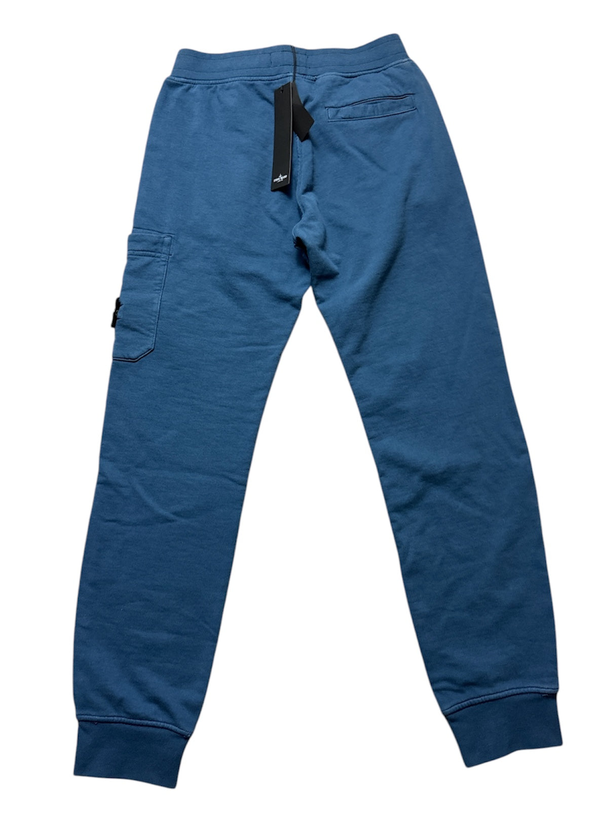 KIDS STONE ISLAND COTTON LOGO CARGO TRACKSUIT BOTTOMS - BLUE