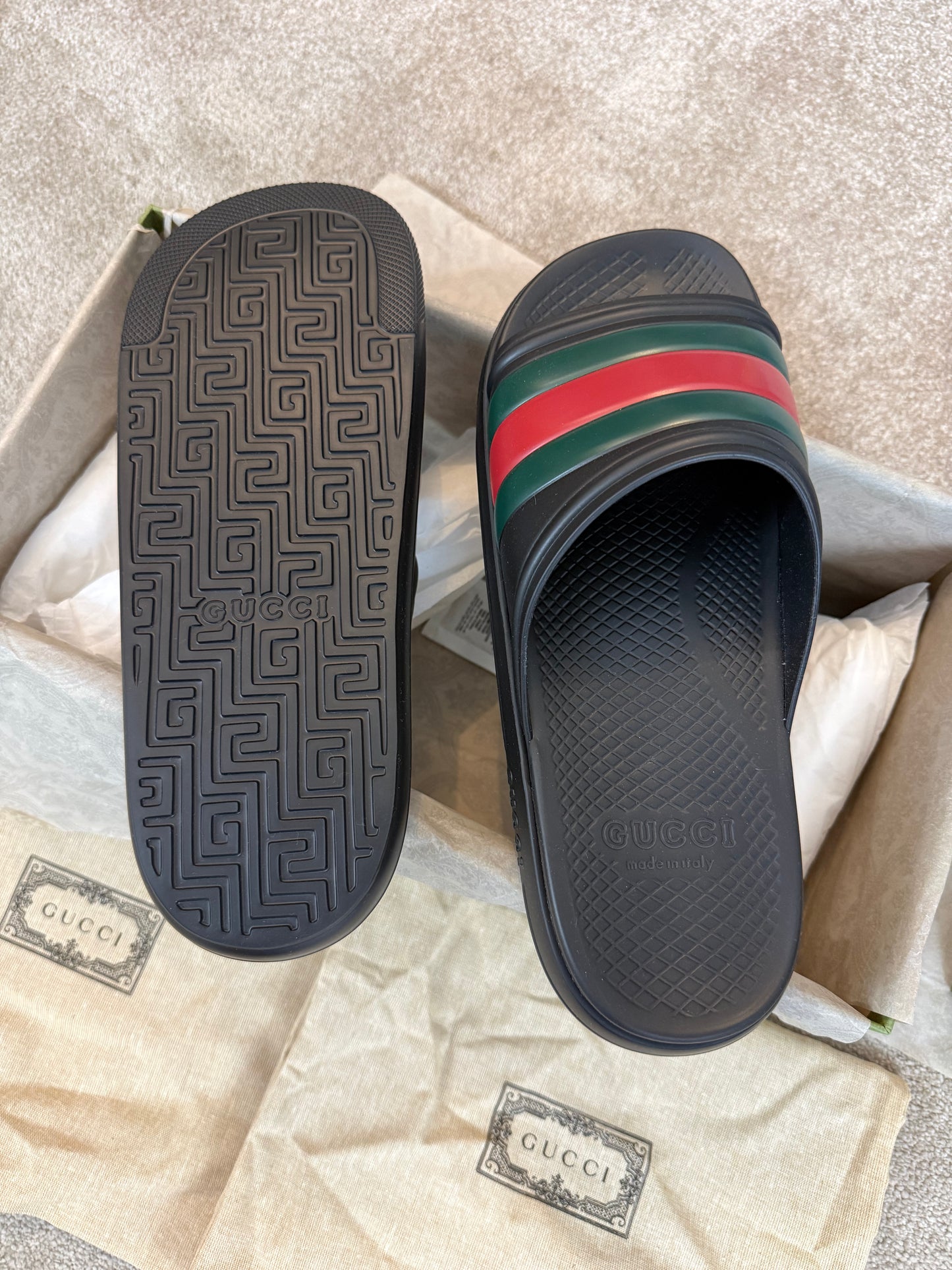 GUCCI WEB SLIDERS - BLACK