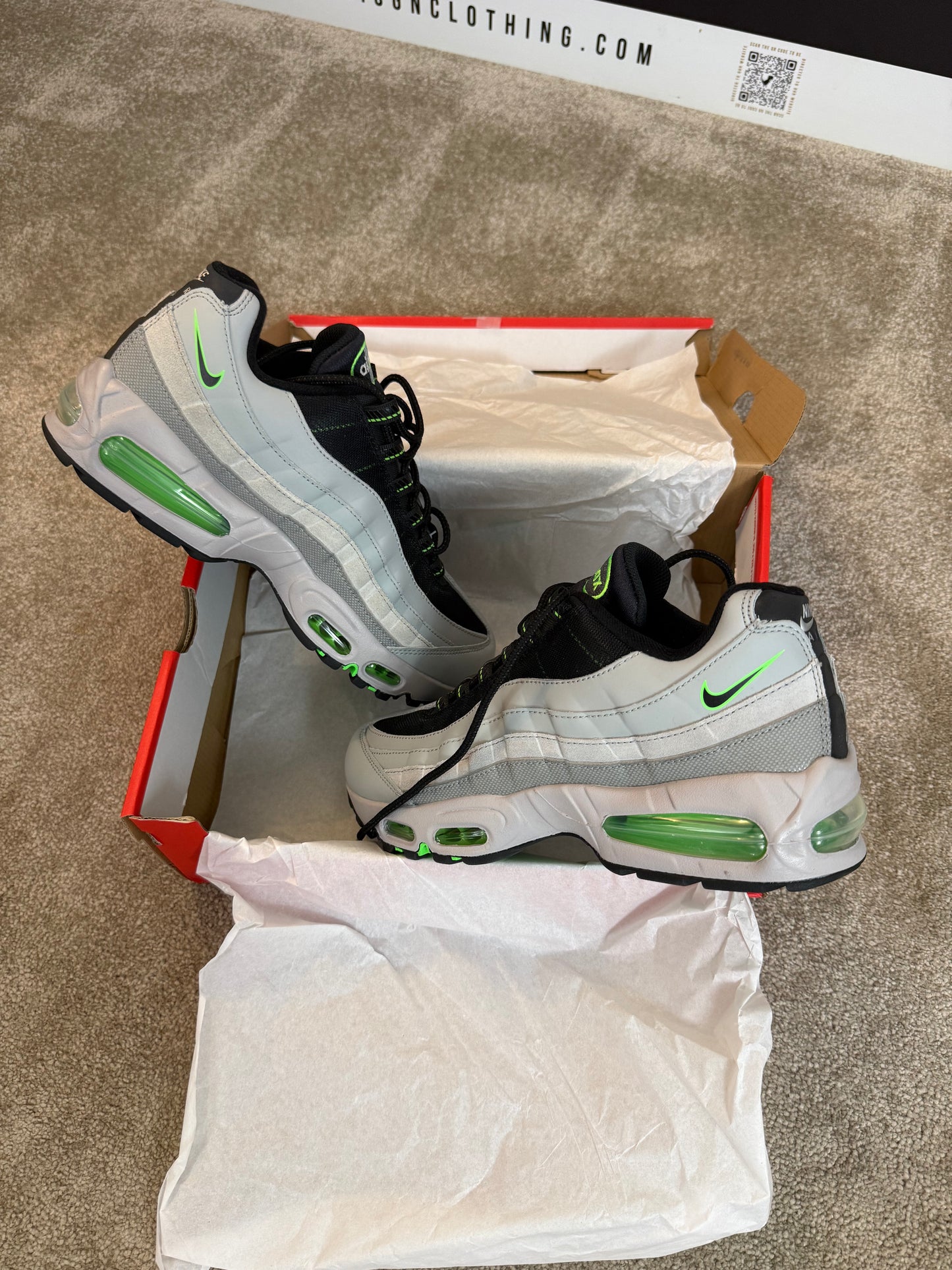 NIKE AIR MAX 95 OG TRAINERS - RACING PACK GREY