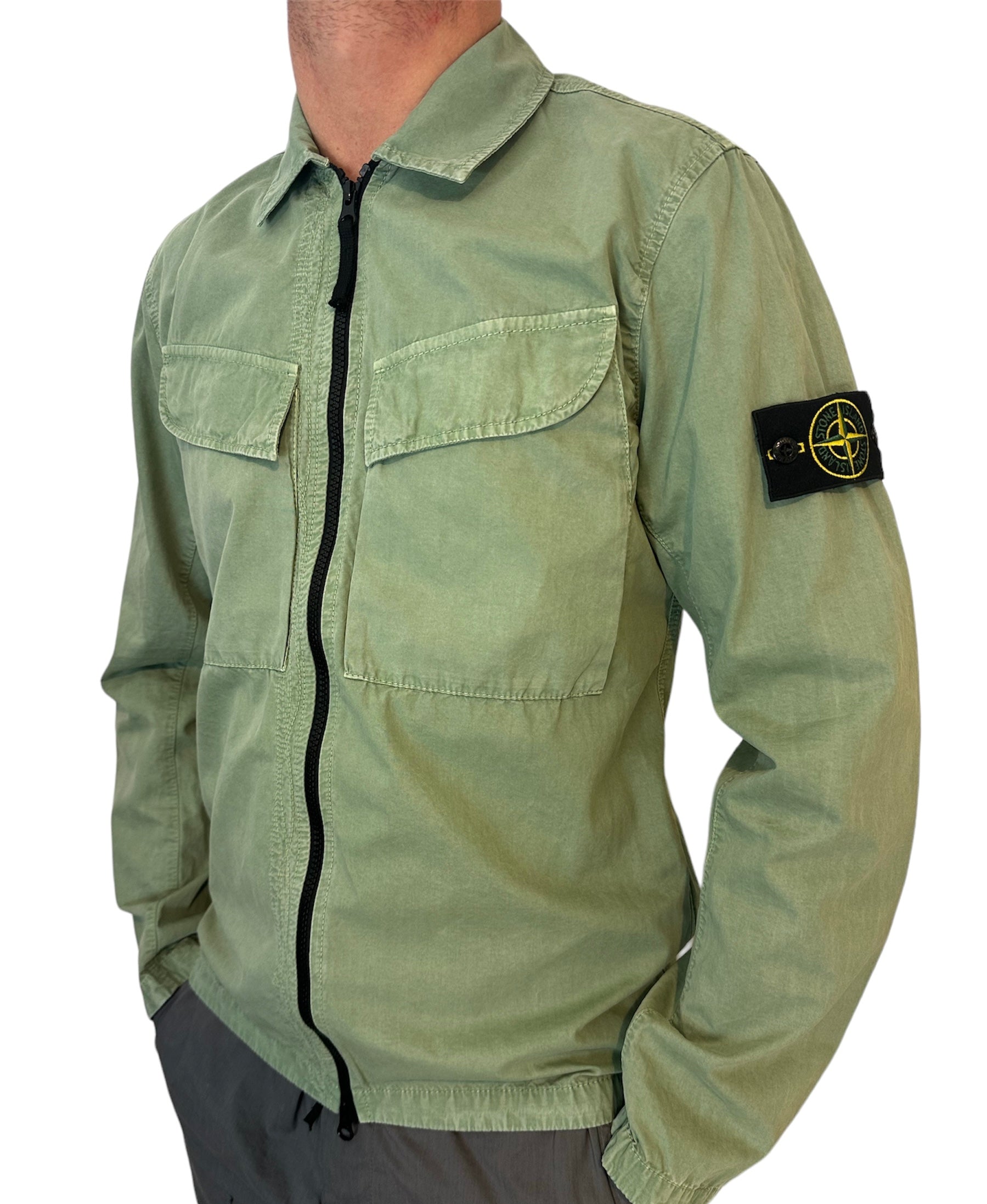 Stone island cotton canvas overshirt online