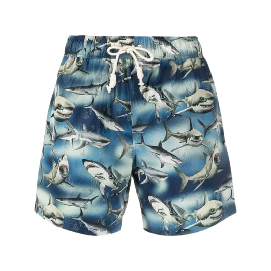 PALM ANGELS SHARK PATTERN SWIM SHORTS