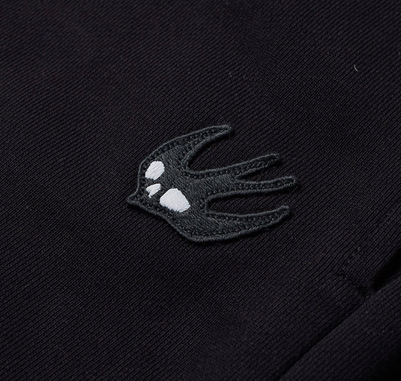 ALEXANDER MCQUEEN SWALLOW LOGO JOGGERS - BLACK