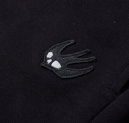 ALEXANDER MCQUEEN SWALLOW LOGO JOGGERS - BLACK