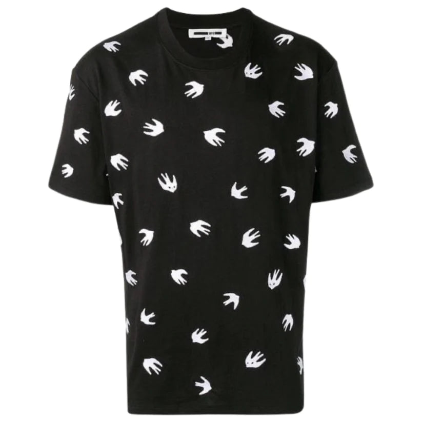 ALEXANDER MCQUEEN SWALLOW LOGO TSHIRT - BLACK