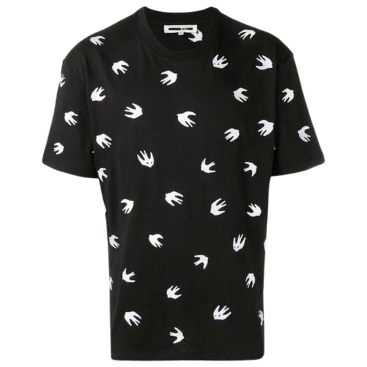 ALEXANDER MCQUEEN SWALLOW LOGO TSHIRT - BLACK