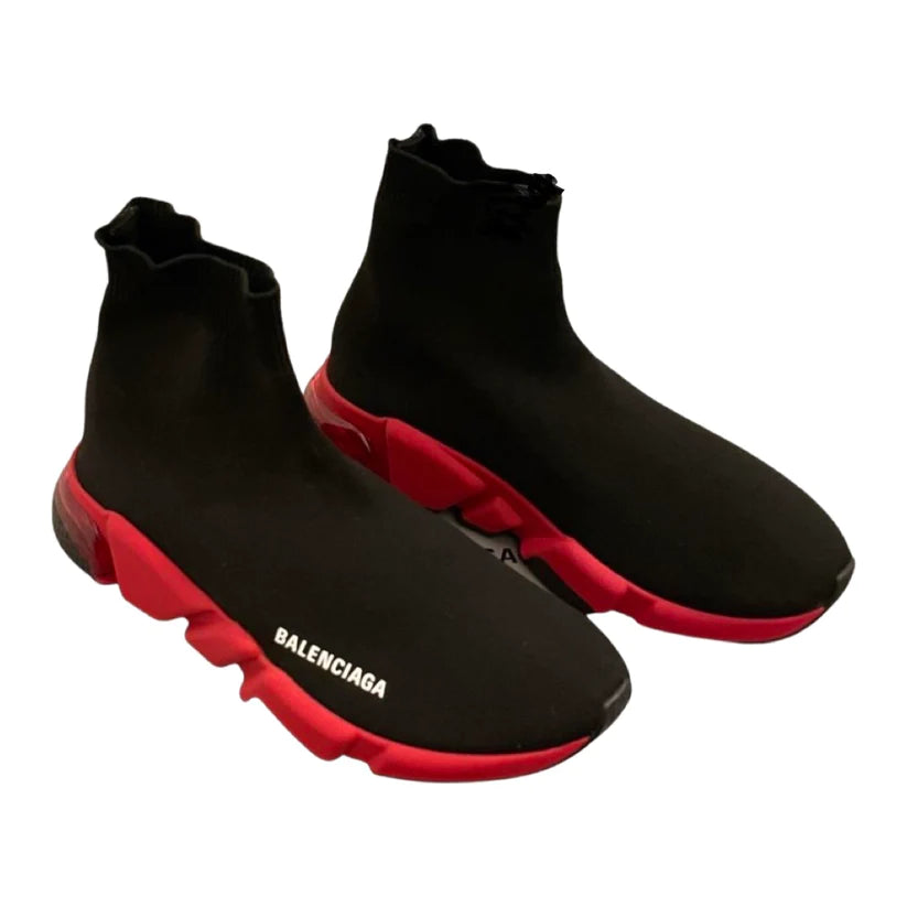 BALENCIAGA SPEED SOCK KNIT TRAINERS - BLACK