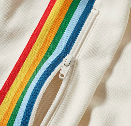 PALM ANGELS TRACKSUIT SWEATPANT BOTTOMS - CREAM / RAINBOW
