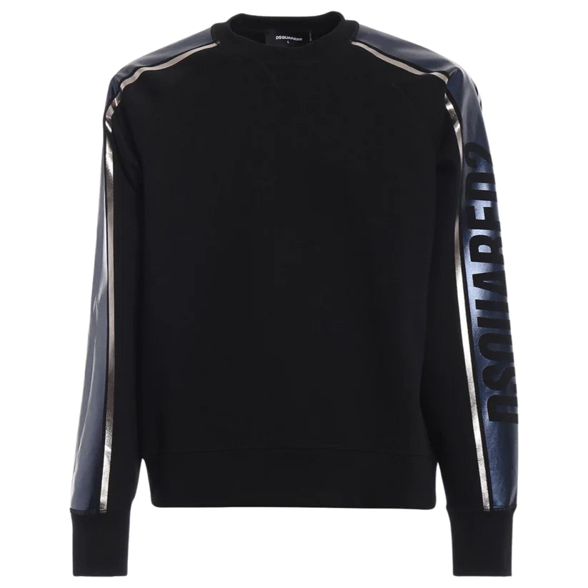 DSQUARED2 ARM TAPE LOGO SWEATSHIRT BLACK SGN CLOTHING