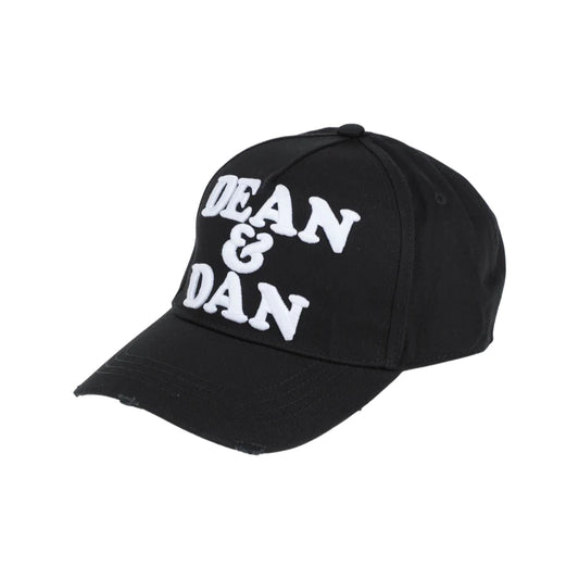 DSQUARED2 "DEAN & DAN" LOGO BASEBALL CAP - BLACK / WHITE