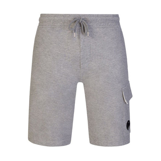 C.P. COMPANY LENS COTTON FLEECE CARGO SHORTS - GREY