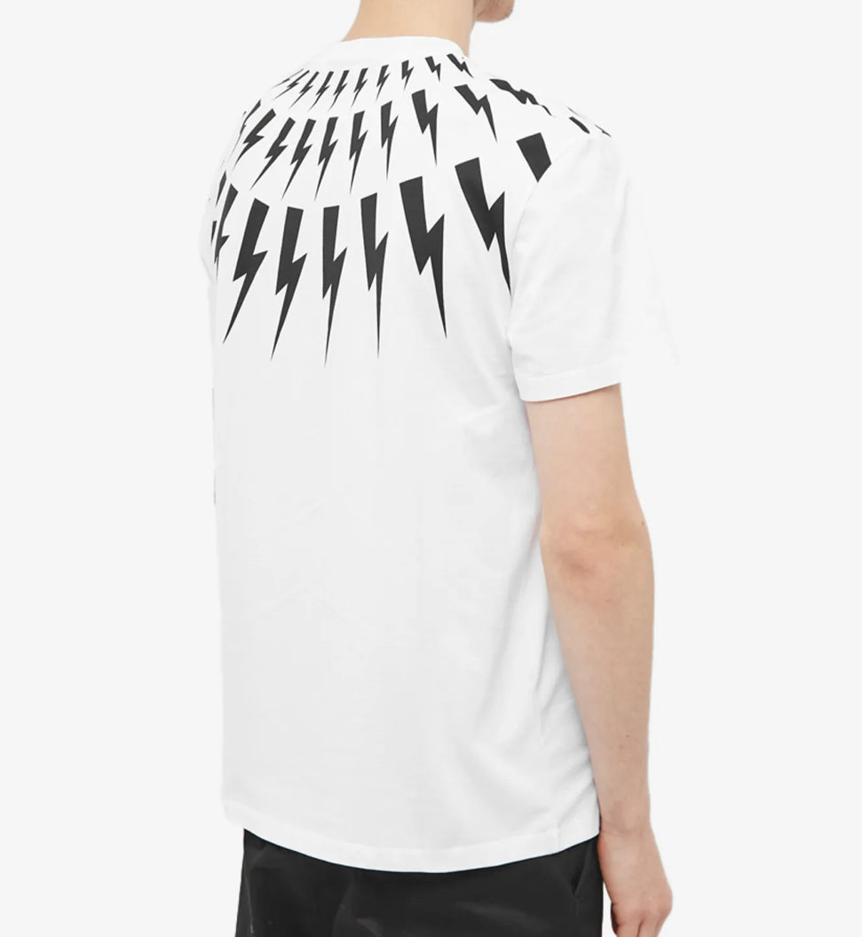 NEIL BARRETT LIGHTENING BOLT TSHIRT - WHITE / BLACK