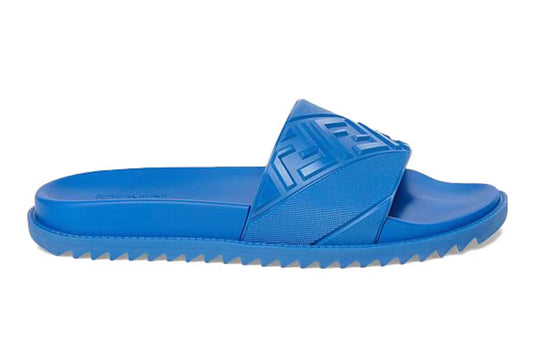 FENDI ROMA FF LOGO SLIDERS - BLUE