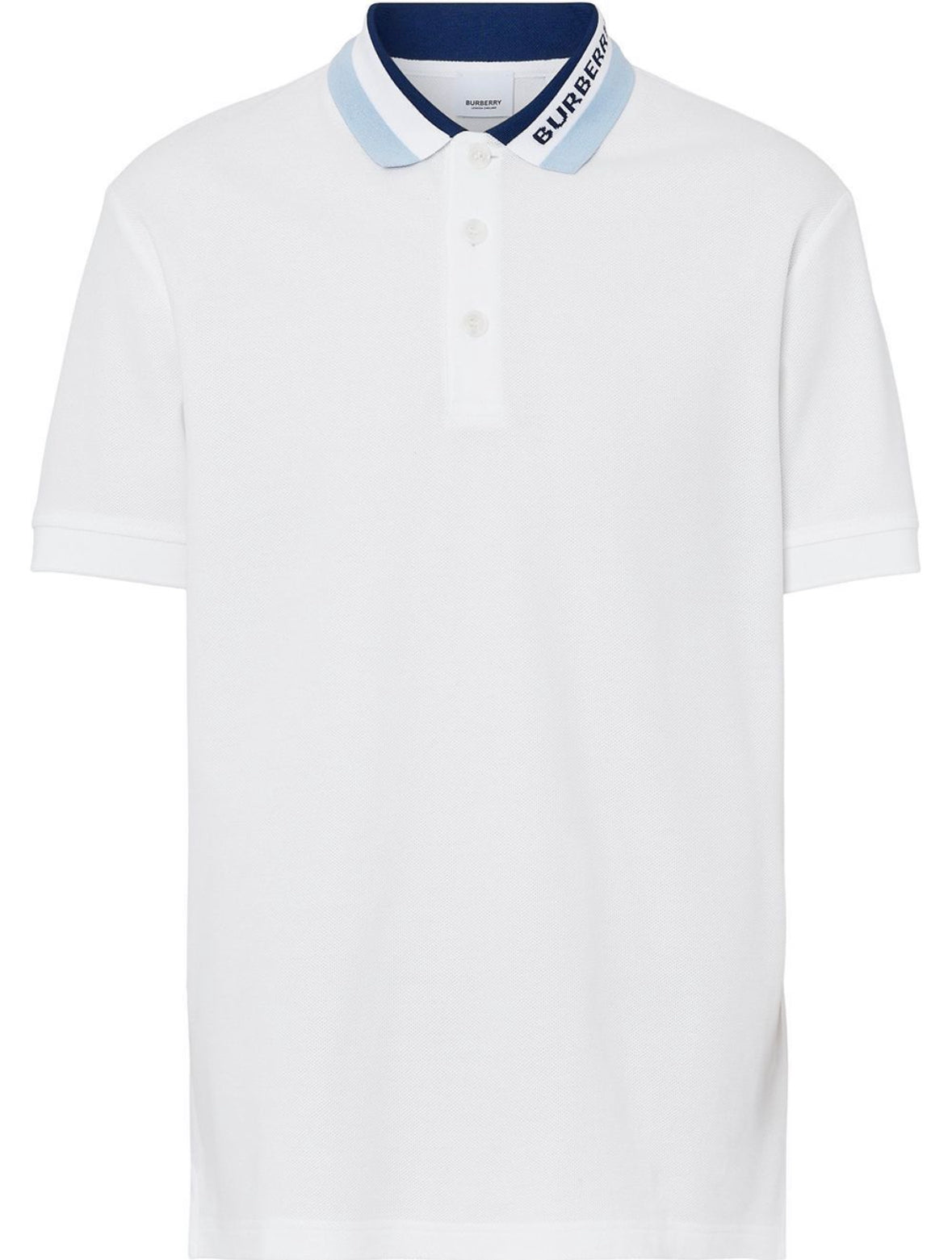 BURBERRY EDNEY LOGO COTTON PIQUE POLO SHIRT - WHITE