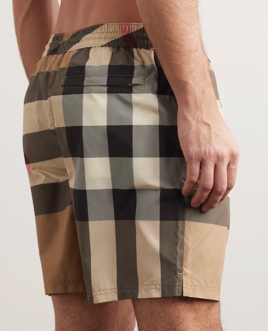 BURBERRY LONDON CHECK SWIM SHORTS - BEIGE