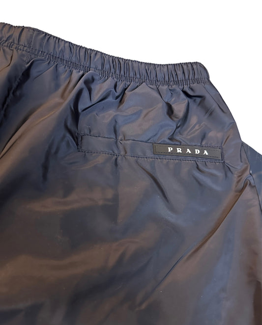 PRADA MILANO NYLON SHORT SWIM SHORTS - NAVY