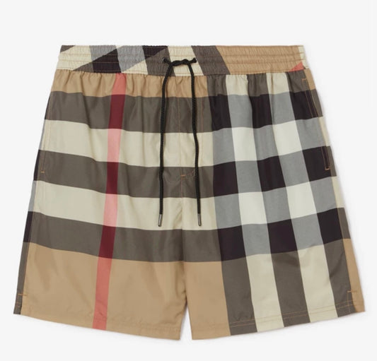 BURBERRY LONDON CHECK SWIM SHORTS - BEIGE