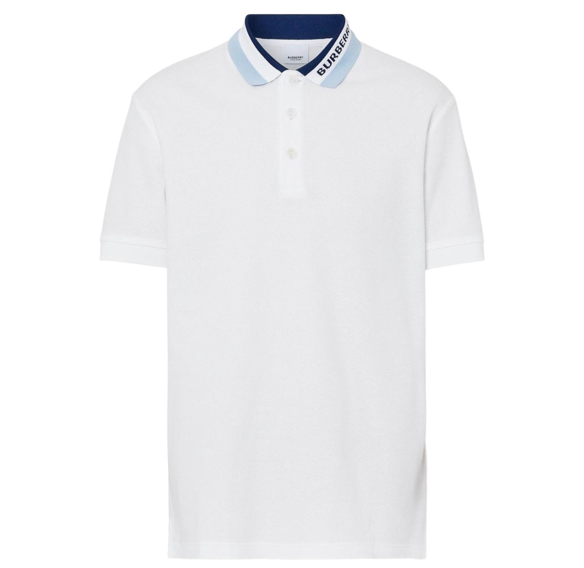 BURBERRY EDNEY LOGO COTTON PIQUE POLO SHIRT - WHITE