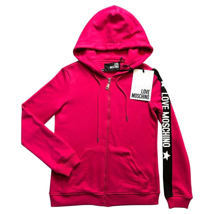 LOVE MOSCHINO LOGO HOODIE - PINK