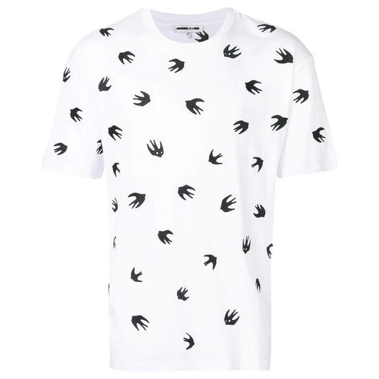 ALEXANDER MCQUEEN SWALLOW LOGO TSHIRT - WHITE