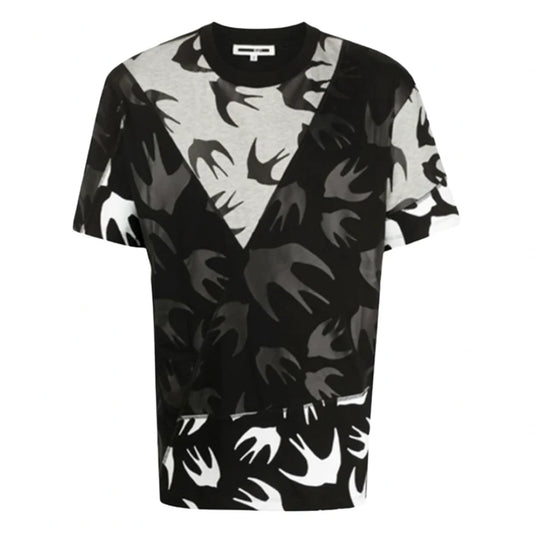 ALEXANDER MCQUEEN SWALLOW LOGO TSHIRT - BLACK