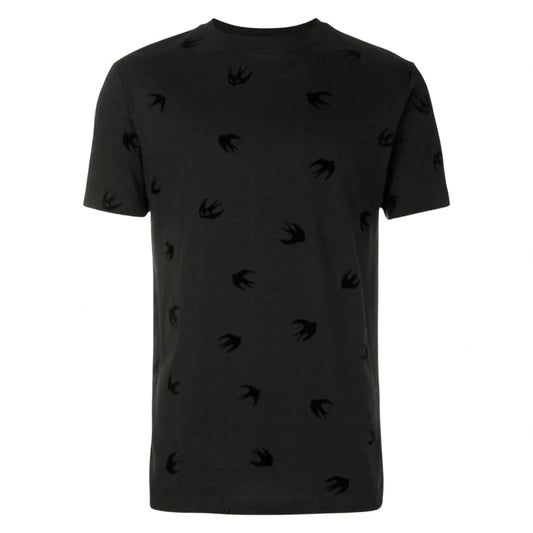 ALEXANDER MCQUEEN SWALLOW LOGO TSHIRT - BLACK