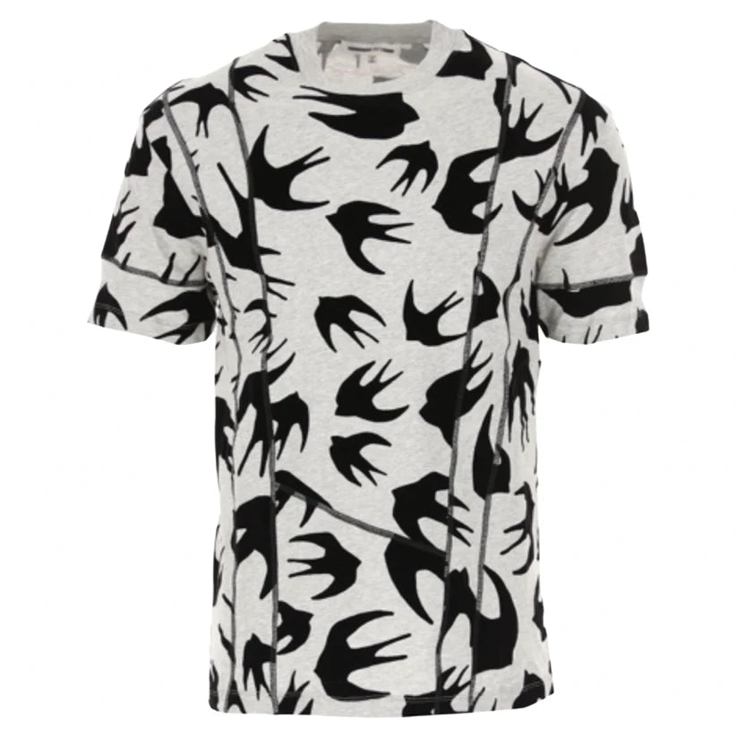 ALEXANDER MCQUEEN VELVET SWALLOW LOGO TSHIRT WHITE – SGN CLOTHING