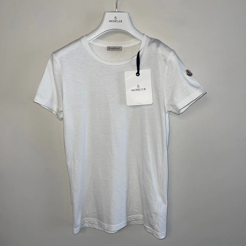 WOMENS MONCLER LOGO TSHIRT - WHITE