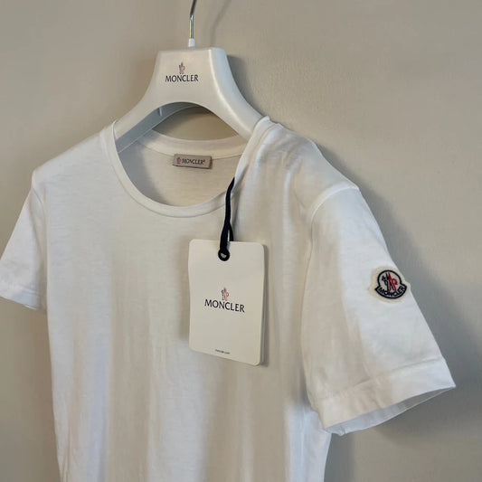 WOMENS MONCLER LOGO TSHIRT - WHITE