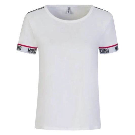WOMENS MOSCHINO TAPE LOGO TSHIRT - WHITE