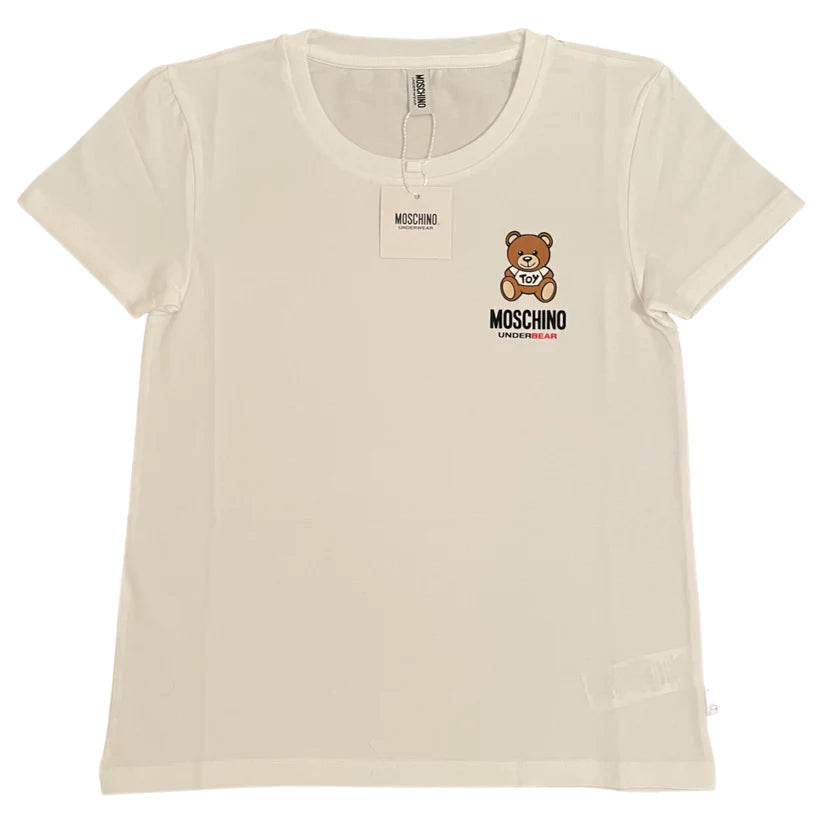 WOMENS MOSCHINO UNDERBEAR LOGO TSHIRT - WHITE