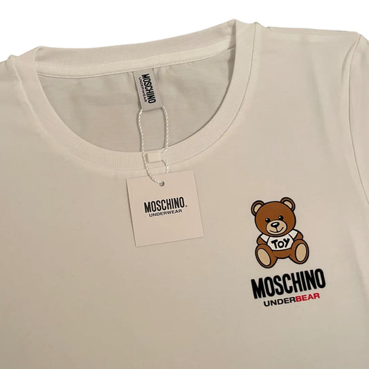 WOMENS MOSCHINO UNDERBEAR LOGO TSHIRT - WHITE