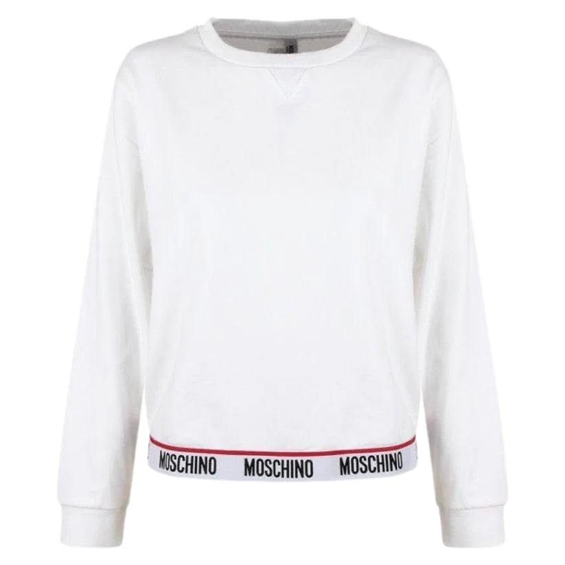 WOMENS MOSCHINO TAPE SWEATSHIRT - WHITE